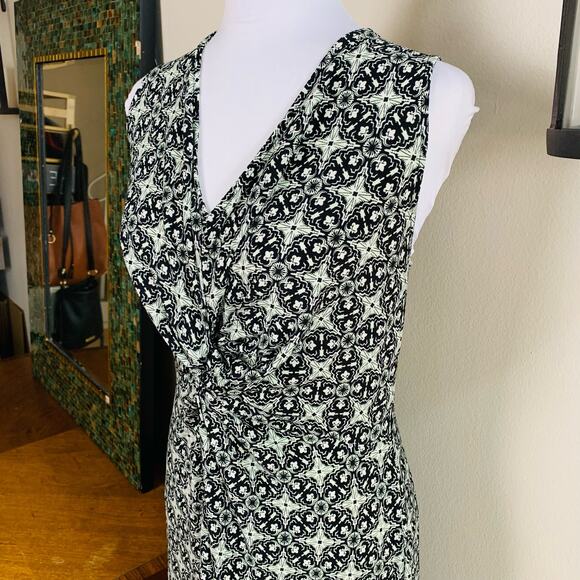 Catherines Plus Size 14 Floral Twisted Front Maxi Dress Sleeveless Stretch - Picture 4 of 9